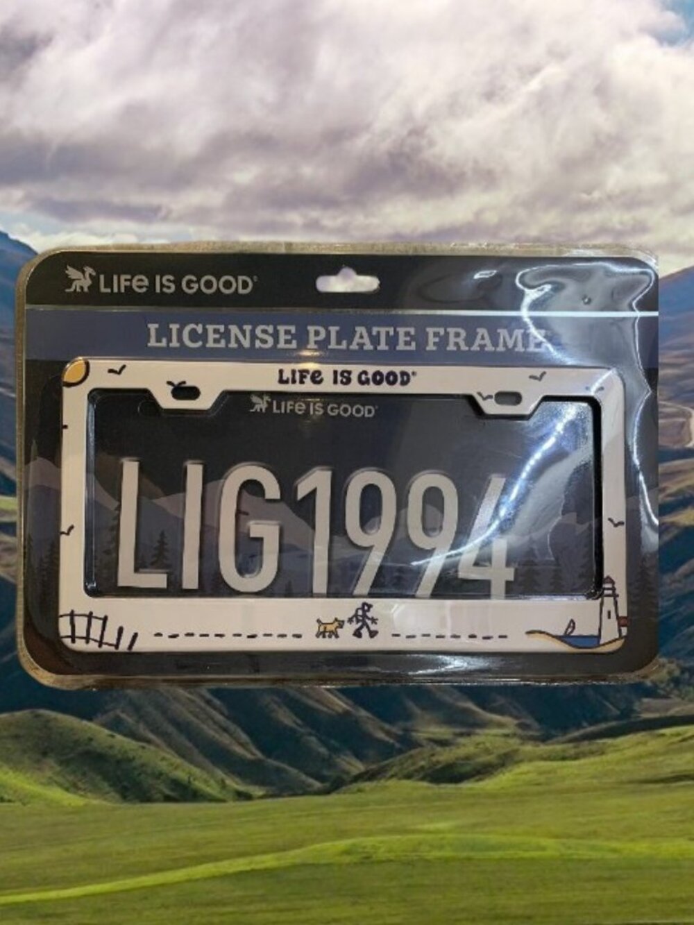 Life Is Good License Plate Frame Beach Hiker NWT